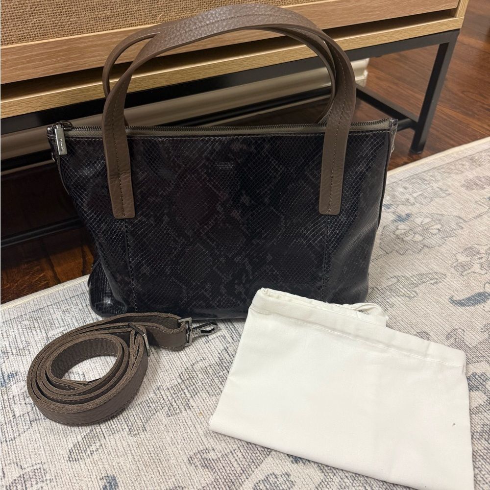 Hammitt ADDIE Olivine Snake Leather Tote Handbag